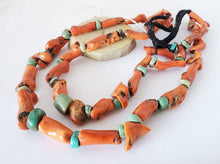Load image into Gallery viewer, Ancient Amazonite Stone and Berber Natural Coral 2 strand African Trade
