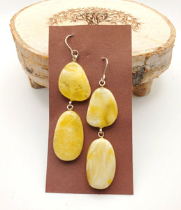 Baltic amber Earrings ,Dangle & Drop Earrings, Natural Baltic amber, Polished amber, Genuine amber, Amber beads, Gemstone earrings