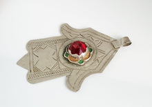 Load image into Gallery viewer, Moroccan Old Silver &amp; Enamel Hand of Fatima Hamsa Pendant Amulet,Berber Jewelry,African Jewelry,Moroccan Jewelry,Hand of Fatima Charm,
