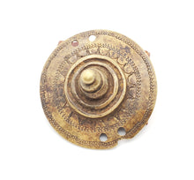 Load image into Gallery viewer, Antique Brass Shield Hair Ornament from Ethiopia tribal jewelry
