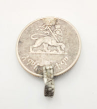 Load image into Gallery viewer, antique Ethiopia silver coins HAILE SELASSIE Silver coin lion of Judah Pendant, Made in 1970s, Rasta Jewelry, Silver coins
