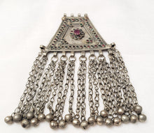 Load image into Gallery viewer, Antique Silver Afghan Kuchi Pendant with Bells tribal jewelryHand Crafted Silver,Pendants Necklace,Ethnic Jewelry,Tribal Jewelry
