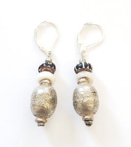 antique Chevron shell Beads silver Earrings Ethnic TribalEthnic Jewelry,sliver Earrings,Dangle & Drop Earrings,Tribal Jewelry,