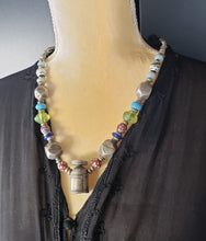 Load image into Gallery viewer, Antique rare Ethiopian Silver Beads/necklace with Venetian Trade Beads,African Necklace
