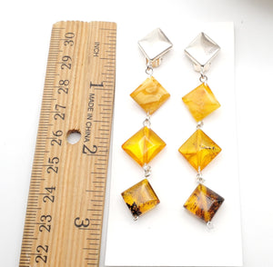 Baltic amber Earrings ,Dangle & Drop Earrings, Natural Baltic amber, Polished amber, Genuine amber, Amber beads, Gemstone earrings