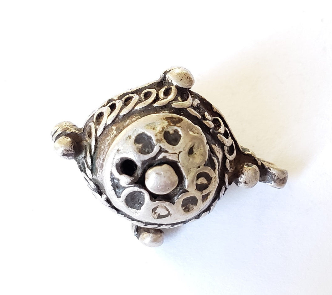 unique Old Berber Silver Bead from Morocco,Hand Crafted Silver,Ethnic Jewelry,Tribal Jewelry,