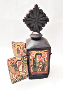 Ethiopian old Coptic Christian Wooden 4 Folding Altar Icon African Tribal Art,African ,Art Décor,Home Décor, religious art