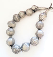 Load image into Gallery viewer, Vintage African Large antique wedding 13 silver beads necklace from Harar, African Necklace,Tribal Jewelry,Royal Jewels,Ethiopian necklace
