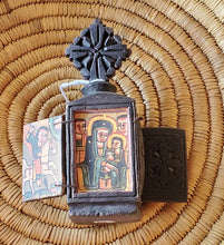 Load image into Gallery viewer, Ethiopian old Coptic Christian Wooden 4 Folding Altar Icon African Tribal Art,African ,Art Décor,Home Décor, religious art
