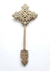 Ethiopian Old Coptic Hand Held Brass Prayer Cross ,Priest Hand cross, Ethiopian Hand cross, Ethiopian Orthodox Christian cross