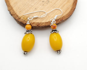 Old African amber silver Earrings Tribal Jewelry,Dangle & Drop Earrings,sliver Earrings,old sliver,sliver Tribal,African Earrings,