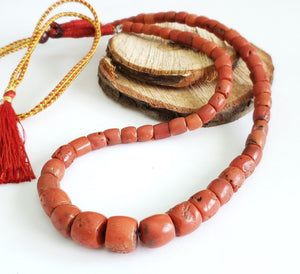 Antique Yemen natural Authentic Red Coral Beads necklace ,Coral necklace ,Islamic Beads ,vintage Coral, Old Yemen Coral ,Red Coral