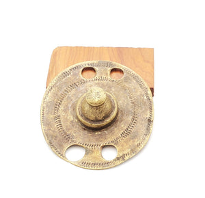 Antique Brass Shield Hair Ornament from Ethiopia tribal jewelry